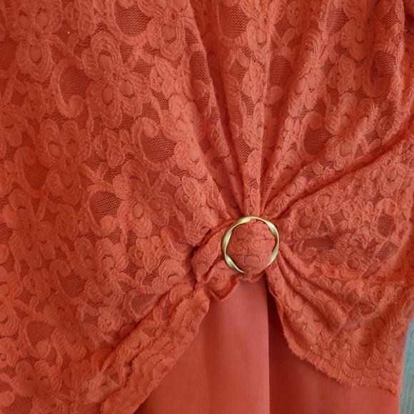 FLAMINGO PINK LACE TOP MED..not Orange - Picture 3 of 7